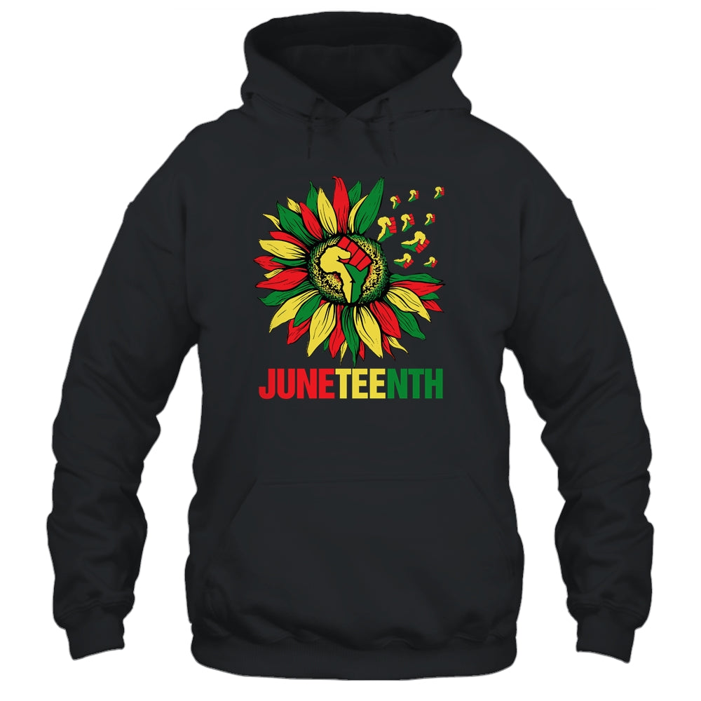 Sunflower Fist Juneteenth Black History African American T-Shirt & Tank Top | Teecentury.com
