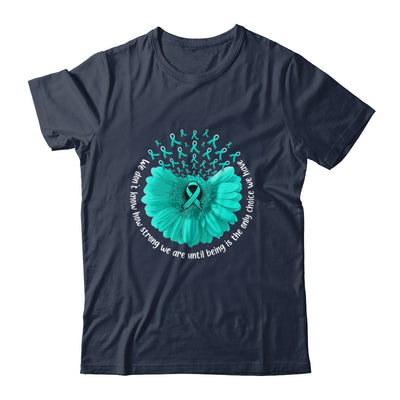 Sunflower Ovarian Cancer Awareness Teal Ribbon In September Shirt & Tank Top | teecentury