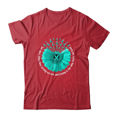 Sunflower Ovarian Cancer Awareness Teal Ribbon In September Shirt & Tank Top | teecentury