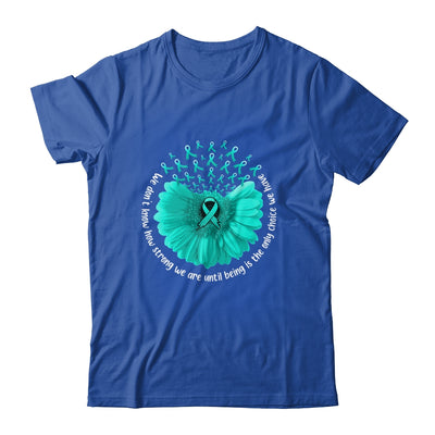 Sunflower Ovarian Cancer Awareness Teal Ribbon In September Shirt & Tank Top | teecentury