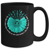 Sunflower Ovarian Cancer Awareness Teal Ribbon In September Mug | teecentury