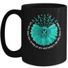 Sunflower Ovarian Cancer Awareness Teal Ribbon In September Mug | teecentury