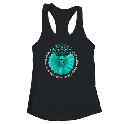 Sunflower Ovarian Cancer Awareness Teal Ribbon In September Shirt & Tank Top | teecentury