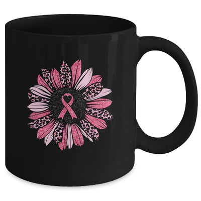 Sunflower Pink Breast Cancer Awareness Women Warrior Mug Coffee Mug | Teecentury.com