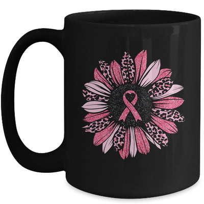 Sunflower Pink Breast Cancer Awareness Women Warrior Mug Coffee Mug | Teecentury.com