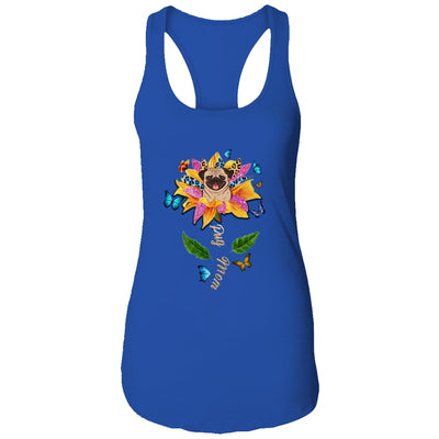 Sunflower Pug Mom Dog Lover Mothers Day T-Shirt & Tank Top | Teecentury.com