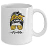 Sunflowers Mom Life Messy Bun Hair Sunglasses Mother's Day Mug Coffee Mug | Teecentury.com