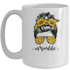 Sunflowers Mom Life Messy Bun Hair Sunglasses Mother's Day Mug Coffee Mug | Teecentury.com