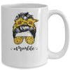 Sunflowers Mom Life Messy Bun Hair Sunglasses Mother's Day Mug Coffee Mug | Teecentury.com