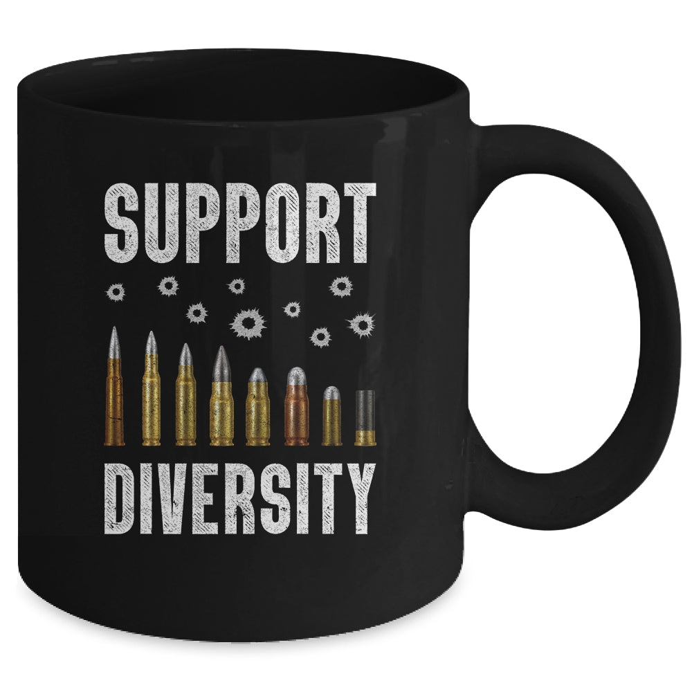 Support Diversity Gun Bullets Veteran Soldier Vintage Ceramic Mug 11oz 15oz  - Teecentury.com