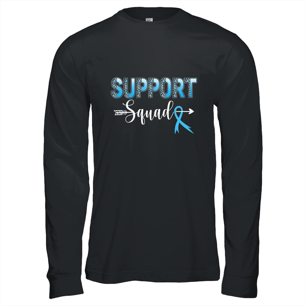 Support Squad Leopard Blue Warrior Colon Cancer Awareness Shirt & Hoodie | teecentury
