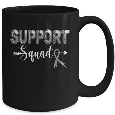 Support Squad Leopard Grey Warrior Brain Cancer Awareness Mug | teecentury