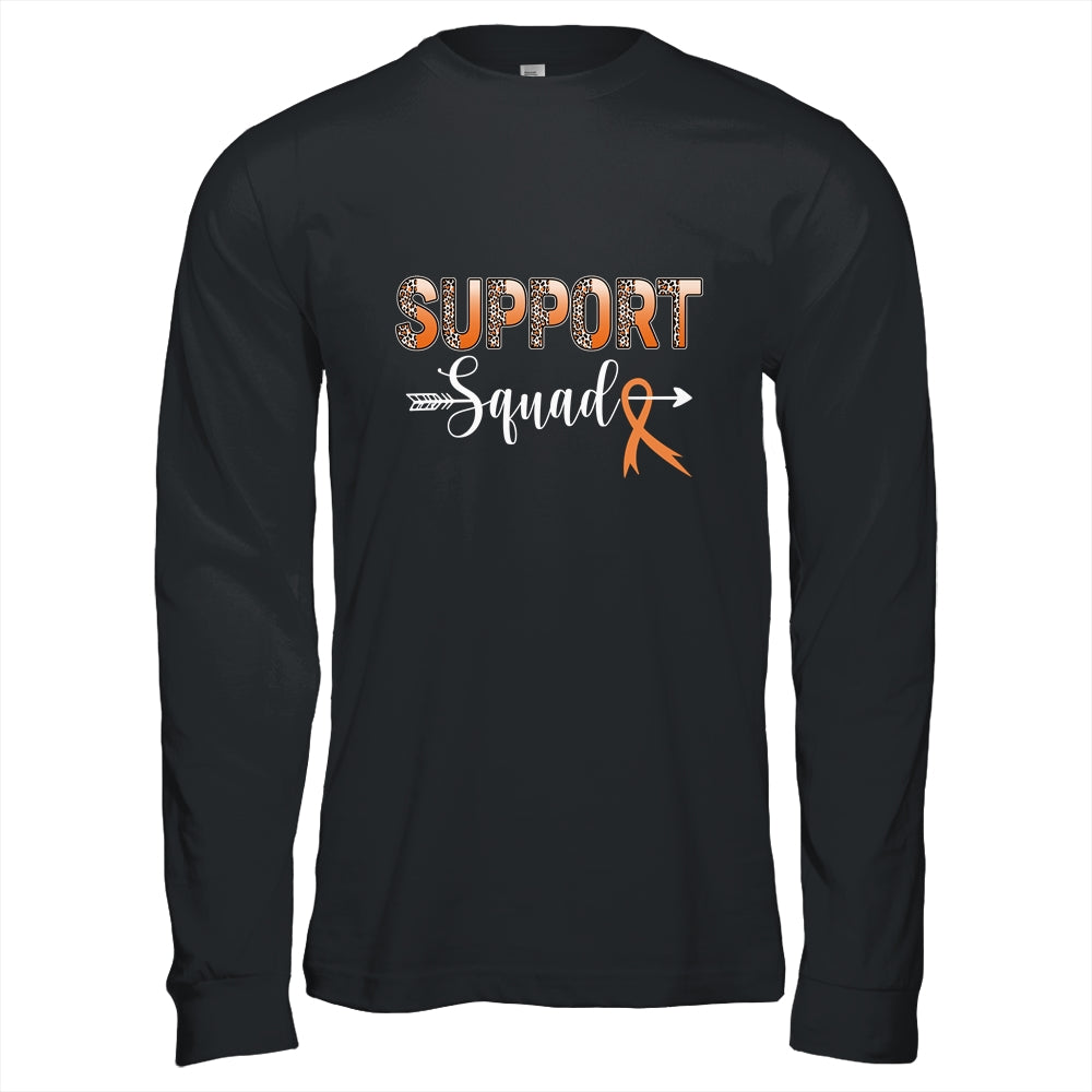 Support Squad Leopard Orange Warrior Leukemia MS Awareness Shirt & Hoodie | teecentury