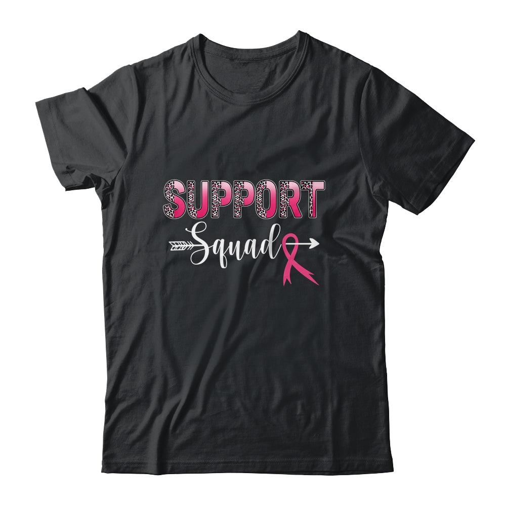 Support Squad Leopard Pink Warrior Breast Cancer Awareness Shirt & Hoodie | teecentury