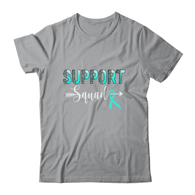 Support Squad Leopard Teal Warrior Ovarian Cancer Awareness Shirt & Hoodie | teecentury