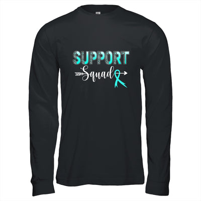 Support Squad Leopard Teal Warrior Ovarian Cancer Awareness Shirt & Hoodie | teecentury