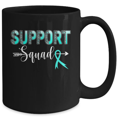 Support Squad Leopard Teal Warrior Ovarian Cancer Awareness Mug | teecentury