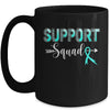 Support Squad Leopard Teal Warrior Ovarian Cancer Awareness Mug | teecentury