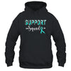 Support Squad Leopard Teal Warrior Ovarian Cancer Awareness Shirt & Hoodie | teecentury