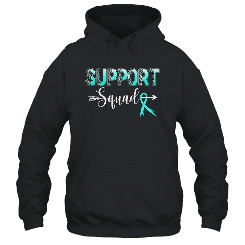 Support Squad Leopard Teal Warrior Ovarian Cancer Awareness Shirt & Hoodie | teecentury