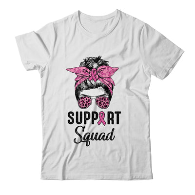 Support Squad Messy Bun Pink Ribbon Breast Cancer Warrior T-Shirt & Hoodie | Teecentury.com