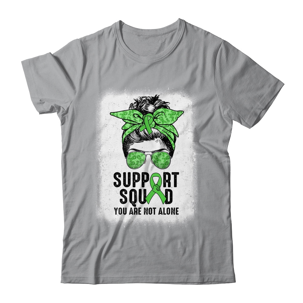 Support Squad Messy Bun Warrior Green Mental Health Awareness Shirt & Tank Top | teecentury