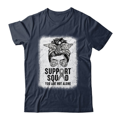 Support Squad Messy Bun Warrior Grey Brain Cancer Awareness Shirt & Tank Top | teecentury