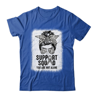 Support Squad Messy Bun Warrior Grey Brain Cancer Awareness Shirt & Tank Top | teecentury