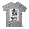 Support Squad Messy Bun Warrior Grey Brain Cancer Awareness Shirt & Tank Top | teecentury