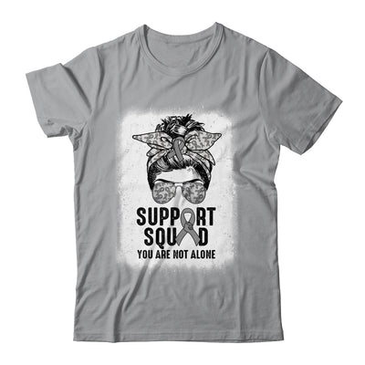 Support Squad Messy Bun Warrior Grey Brain Cancer Awareness Shirt & Tank Top | teecentury