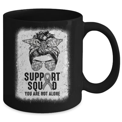 Support Squad Messy Bun Warrior Grey Brain Cancer Awareness Mug | teecentury