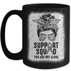 Support Squad Messy Bun Warrior Grey Brain Cancer Awareness Mug | teecentury