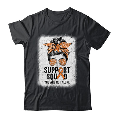 Support Squad Messy Bun Warrior Orange Leukemia MS Awareness Shirt & Tank Top | teecentury