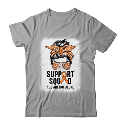 Support Squad Messy Bun Warrior Orange Leukemia MS Awareness Shirt & Tank Top | teecentury