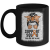 Support Squad Messy Bun Warrior Orange Leukemia MS Awareness Mug | teecentury