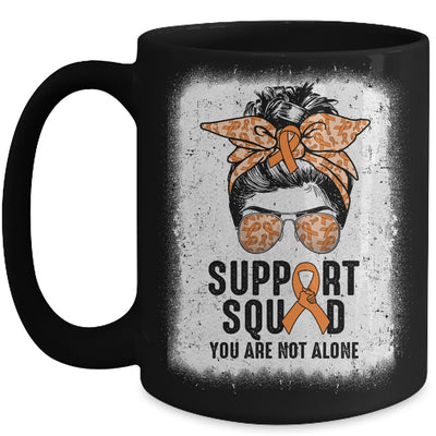 Support Squad Messy Bun Warrior Orange Leukemia MS Awareness Mug | teecentury