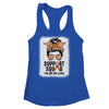 Support Squad Messy Bun Warrior Orange Leukemia MS Awareness Shirt & Tank Top | teecentury