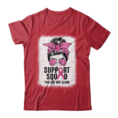 Support Squad Messy Bun Warrior Pink Breast Cancer Awareness Shirt & Tank Top | teecentury