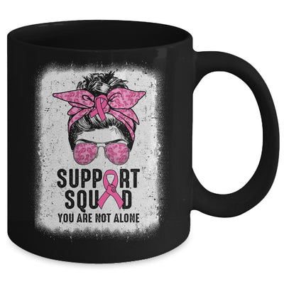 Support Squad Messy Bun Warrior Pink Breast Cancer Awareness Mug | teecentury