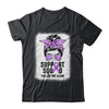 Support Squad Messy Bun Warrior Purple Epilepsy Awareness Shirt & Tank Top | teecentury