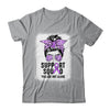 Support Squad Messy Bun Warrior Purple Epilepsy Awareness Shirt & Tank Top | teecentury