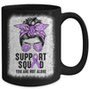 Support Squad Messy Bun Warrior Purple Epilepsy Awareness Mug | teecentury