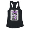 Support Squad Messy Bun Warrior Purple Epilepsy Awareness Shirt & Tank Top | teecentury