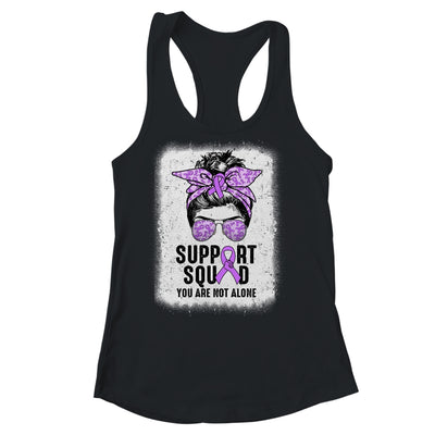 Support Squad Messy Bun Warrior Purple Epilepsy Awareness Shirt & Tank Top | teecentury