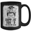 Support Squad Messy Bun Warrior White Lung Cancer Awareness Mug | teecentury