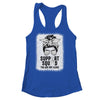 Support Squad Messy Bun Warrior White Lung Cancer Awareness Shirt & Tank Top | teecentury