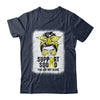 Support Squad Messy Bun Warrior Yellow Sarcoma Awareness Shirt & Tank Top | teecentury