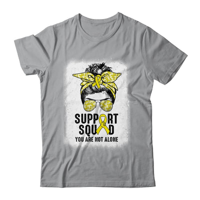 Support Squad Messy Bun Warrior Yellow Sarcoma Awareness Shirt & Tank Top | teecentury
