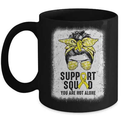 Support Squad Messy Bun Warrior Yellow Sarcoma Awareness Mug | teecentury