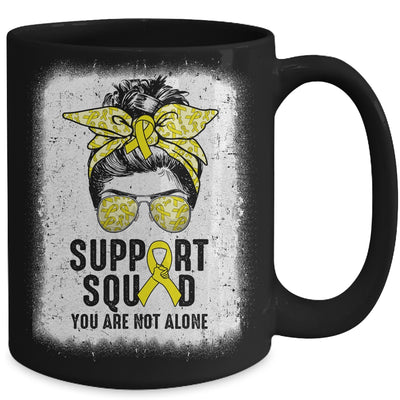 Support Squad Messy Bun Warrior Yellow Sarcoma Awareness Mug | teecentury